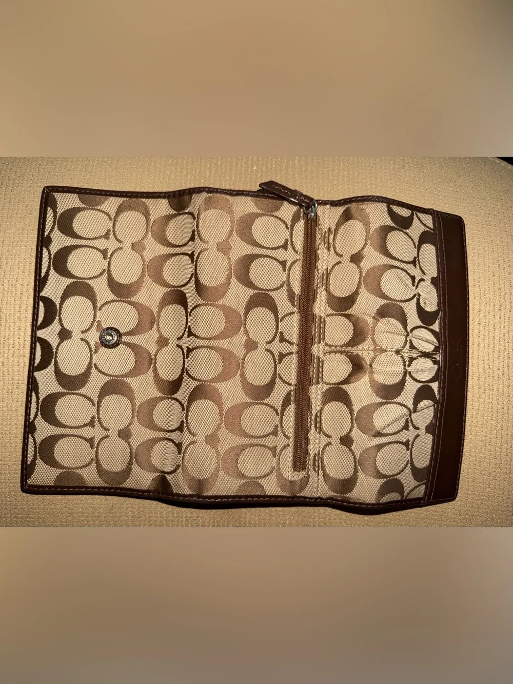 Coach Signature Canvas Crossbody Bag and Wallet in Tan and Brown